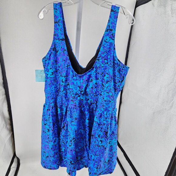 Beach Belle Womens size 26  Blue Print Tummy Control Swimsuit NEW - Picture 7 of 8
